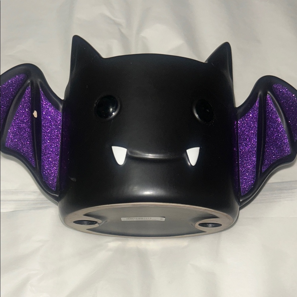 Black Bat Planter with Purple Wings